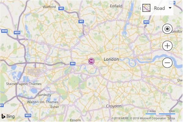 Hinzufügen von Ortsmarken in Bing Karten