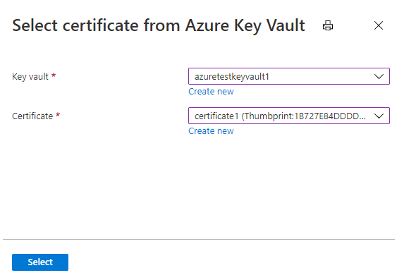 Microsoft.KeyVault.KeyVaultCertificateSelector: Auswählen eines Zertifikats