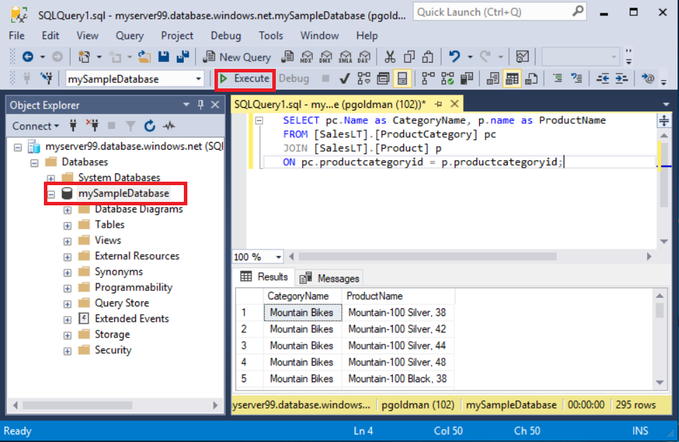 SSMS Herstellen Der Verbindung Und Abfragen Von Daten Azure SQL Database SQL Managed 