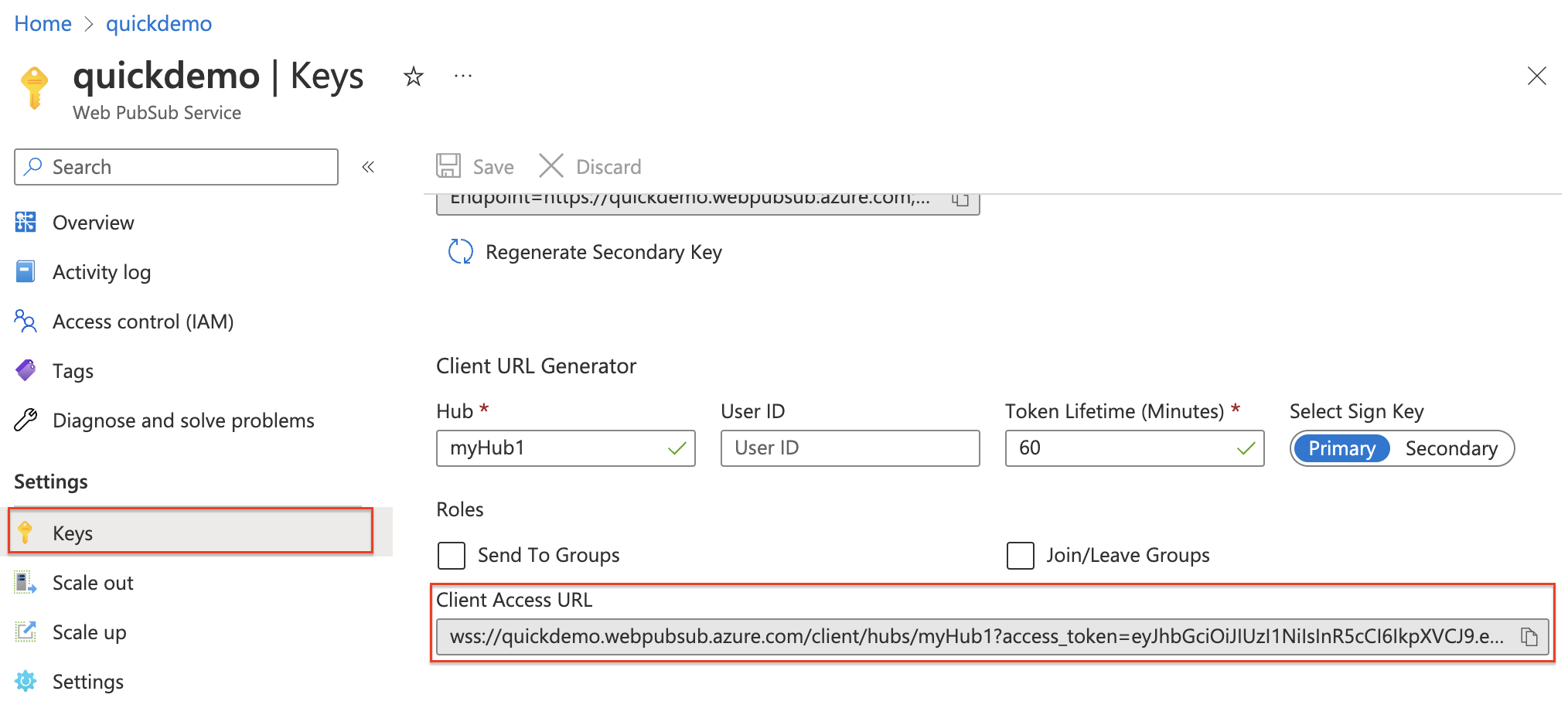 The diagram shows how to get Client Access Url.