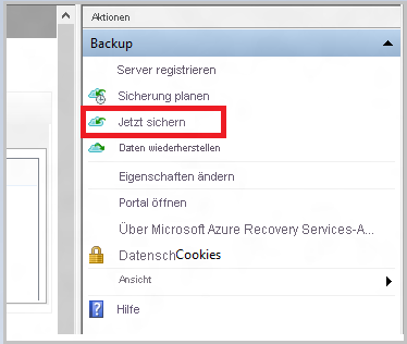 Screenshot shows how to go to the Back Up Now pane.