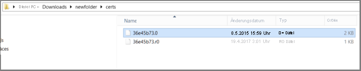 Screenshot shows how to extract downloaded certificates.