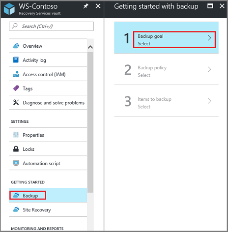 Screenshot shows how to open the backup settings.
