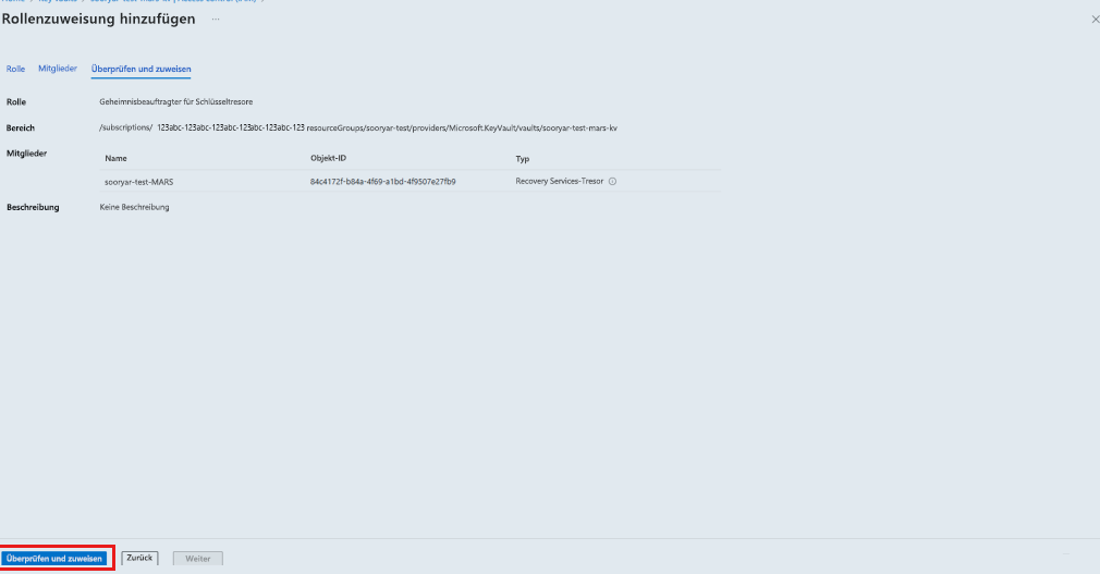 Screenshot shows how to review and assign permissions.
