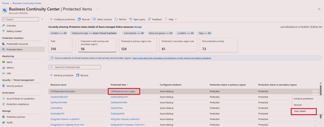 Der Screenshot zeigt die Auswahl der Ansichtsdetails.