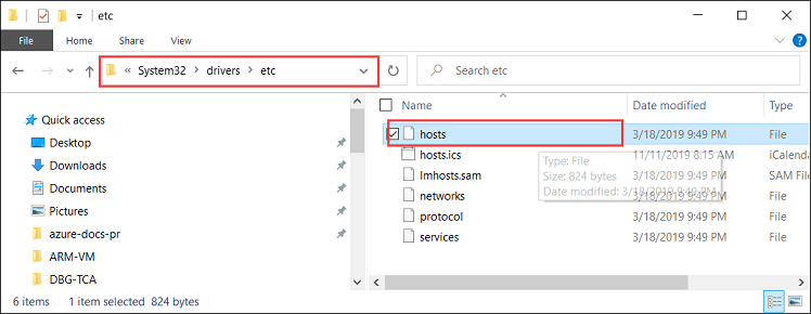 Datei „hosts“ in Windows-Explorer