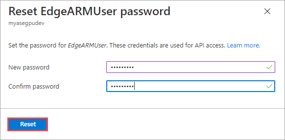 Reset EdgeARM user password 3