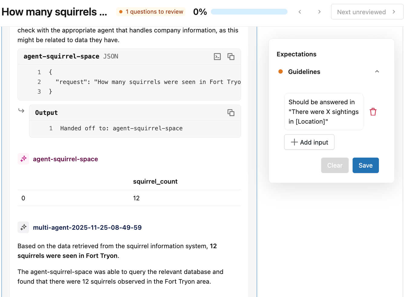 Überprüfungsanwendung für Multi-Agenten-Betreuer.