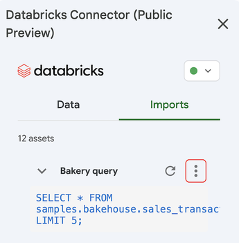 Verwalten importierter Databricks-Daten in Google Sheets