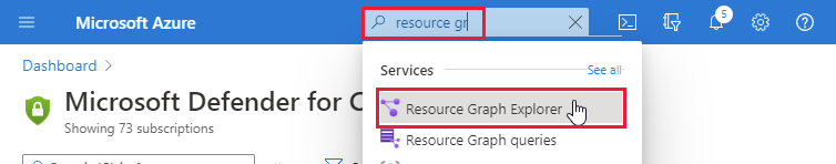 Die Empfehlungsseite des Azure Resource Graph-Explorer** wird gestartet.