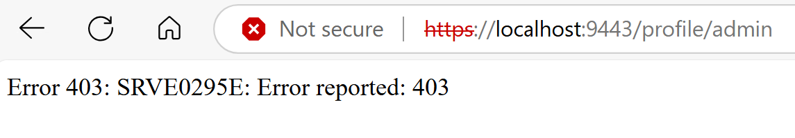 Screenshot der Beispielanwendung mit der Meldung „Zugriff verweigert“.