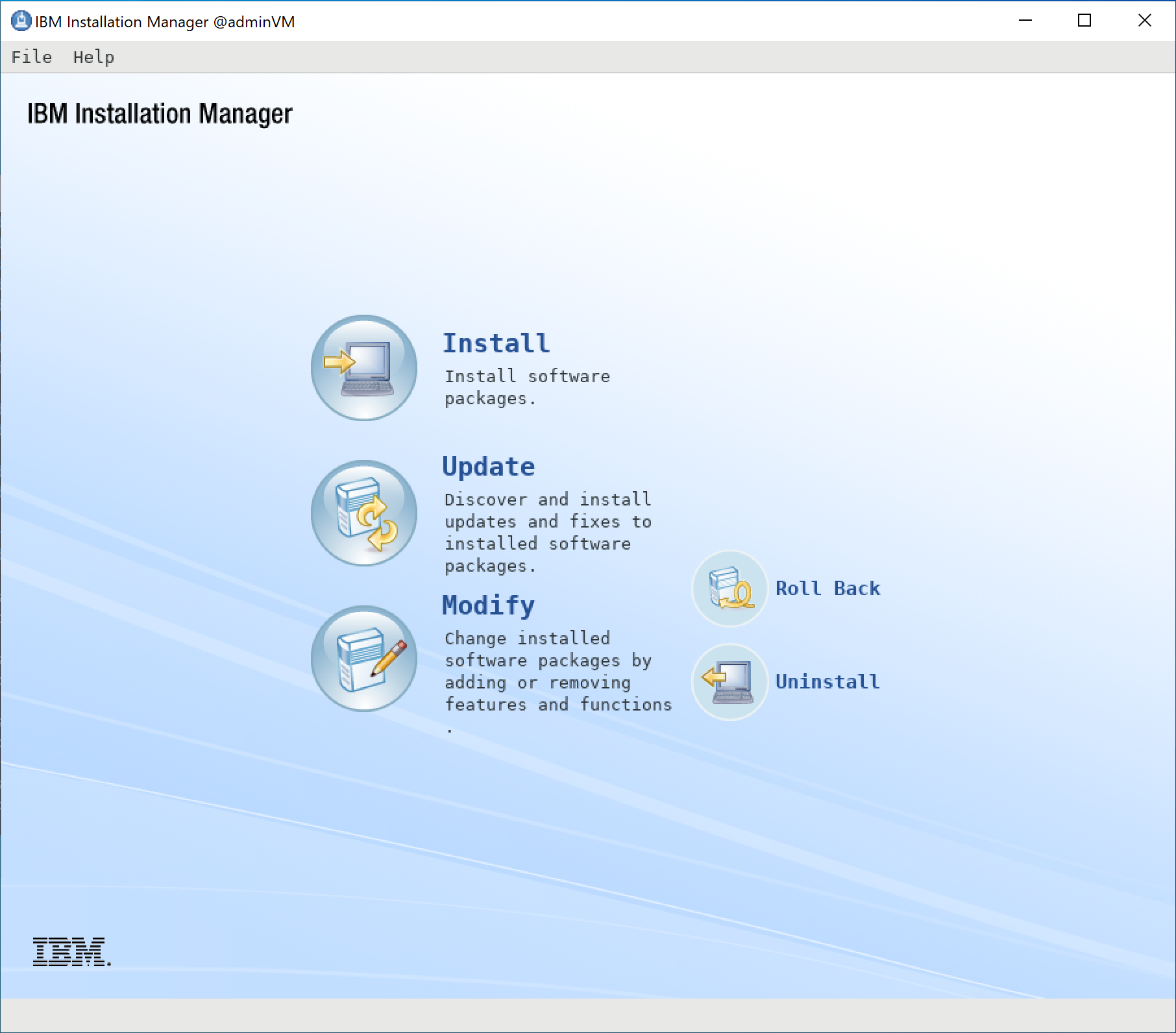 Screenshot der Installation von IBM WebSphere Application Server.