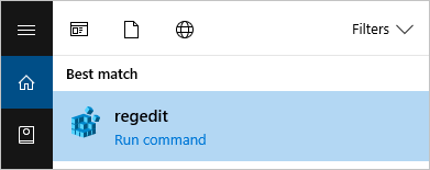 Screenshot: Ausführen des Befehls „Regedit“.