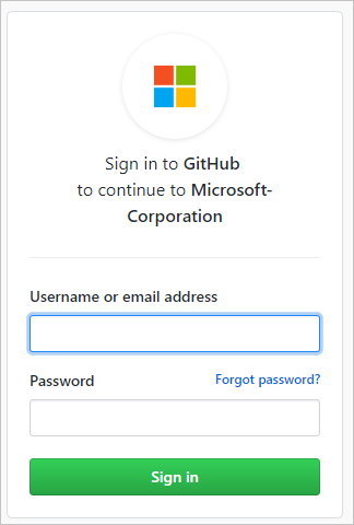 Enter GitHub credentials