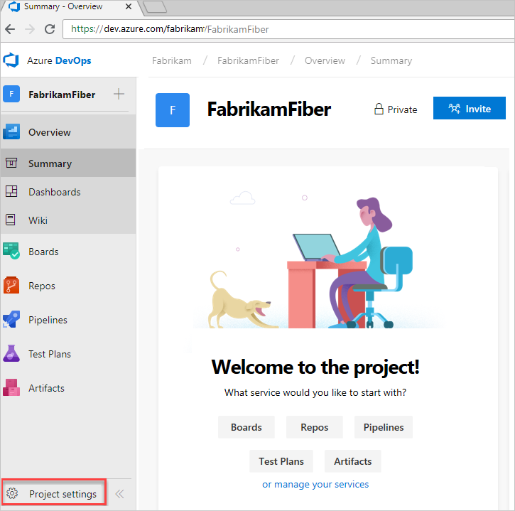 Der Screenshot zeigt die Schaltfläche Projekteinstellungen.