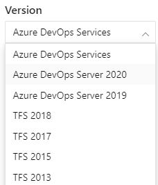 Select a version from Azure DevOps Content Version selector.
