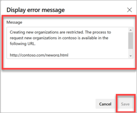 Customize error message dialog