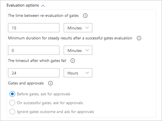 Screenshot: Konfigurieren der Auswertungsoptionen für die Aufgabe „Arbeitselemente abfragen“.