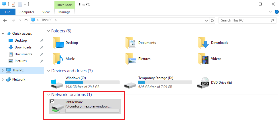 Screenshot: Dateifreigabe im Datei-Explorer der VM.