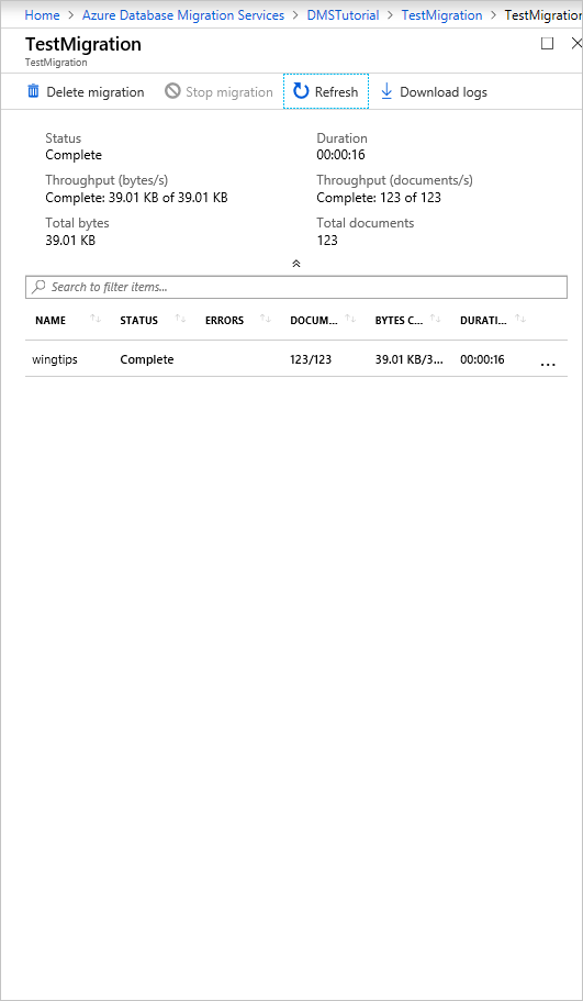 Screnshot that shows the activity status completed.