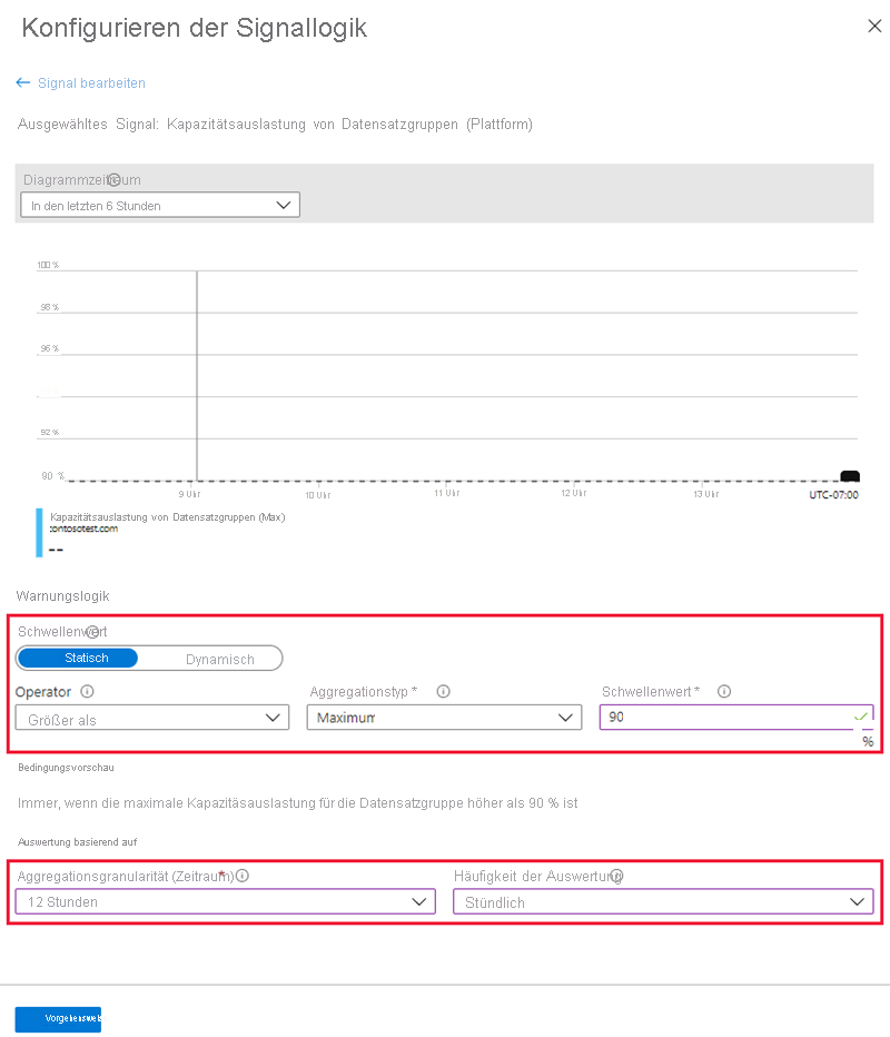 Screenshot der Konfigurationsseite der Signallogik.