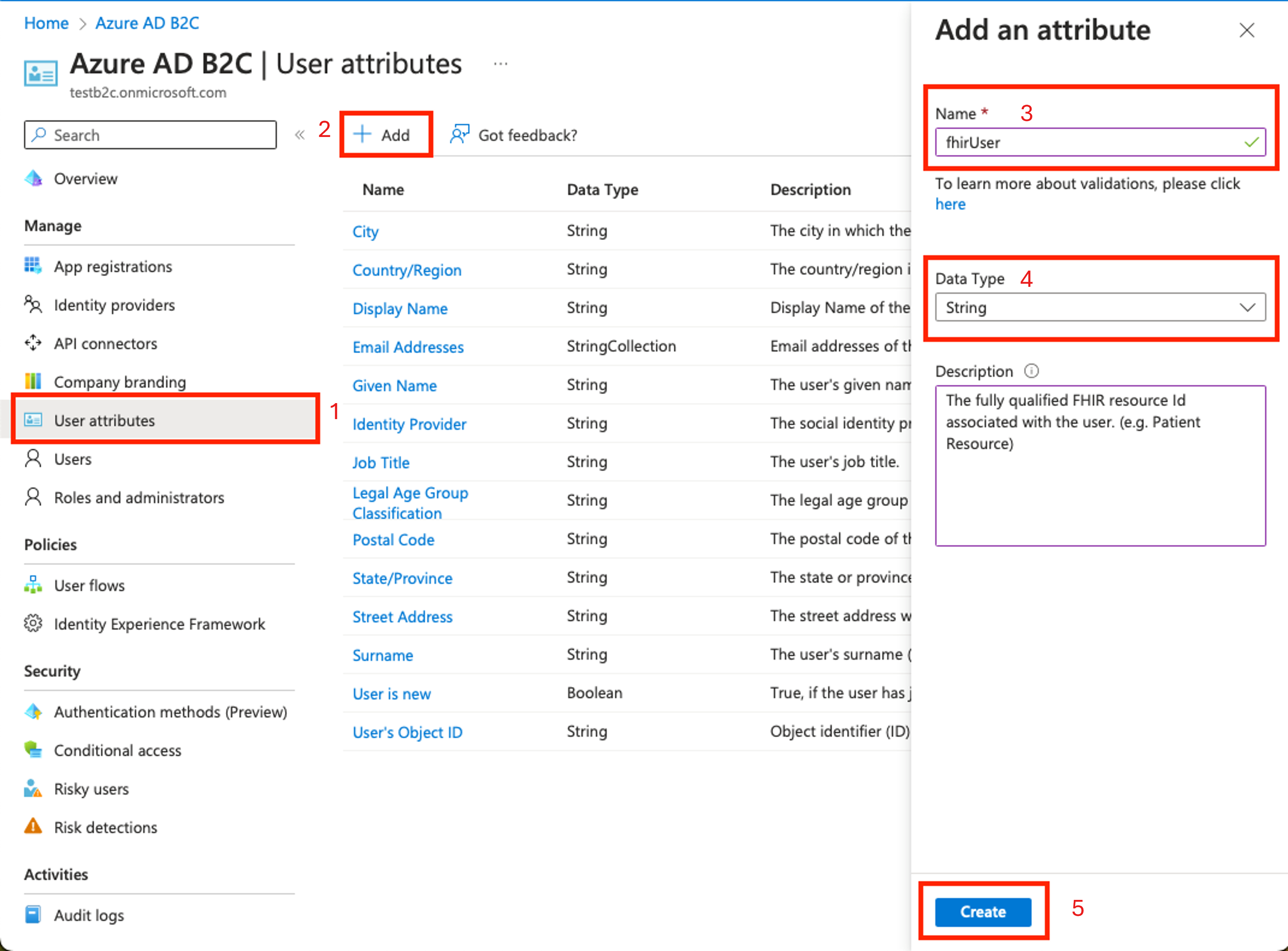 Screenshot des B2C-Attributs.
