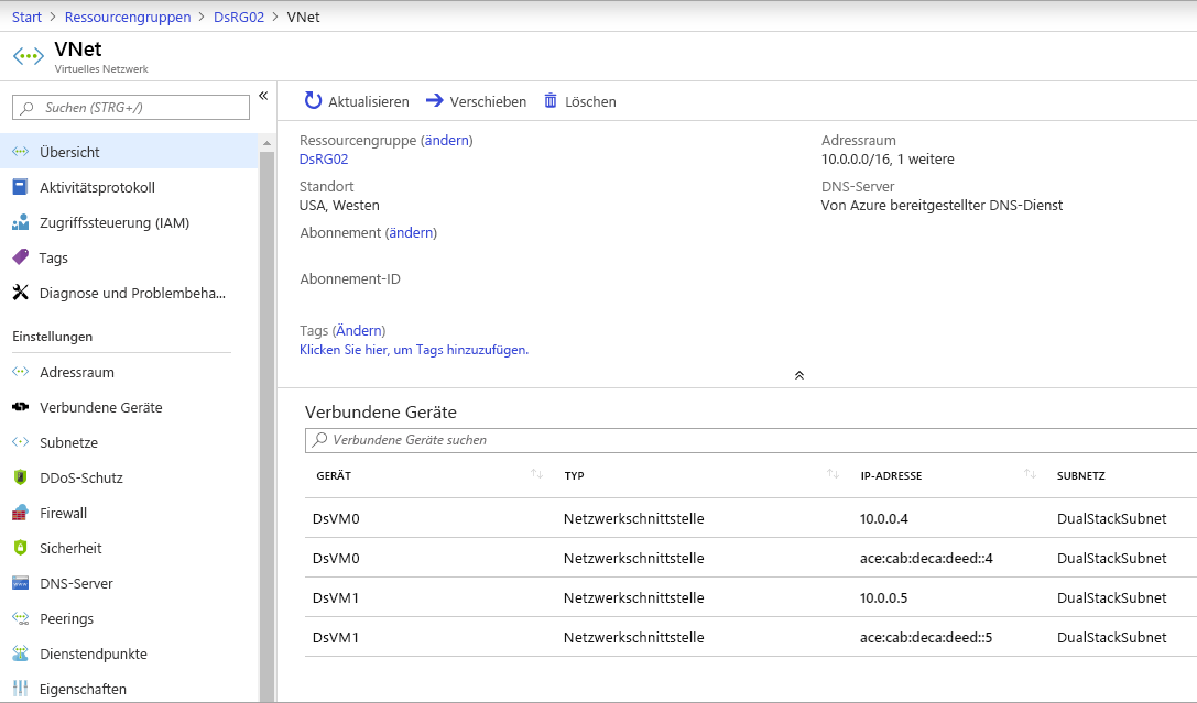 IPv6 dual stack virtual network in Azure