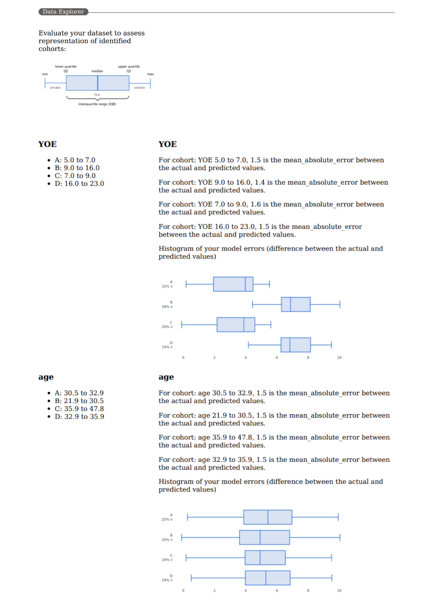 Screenshot der Datenanalyse auf der PDF-Scorecard für verantwortungsvolle KI.