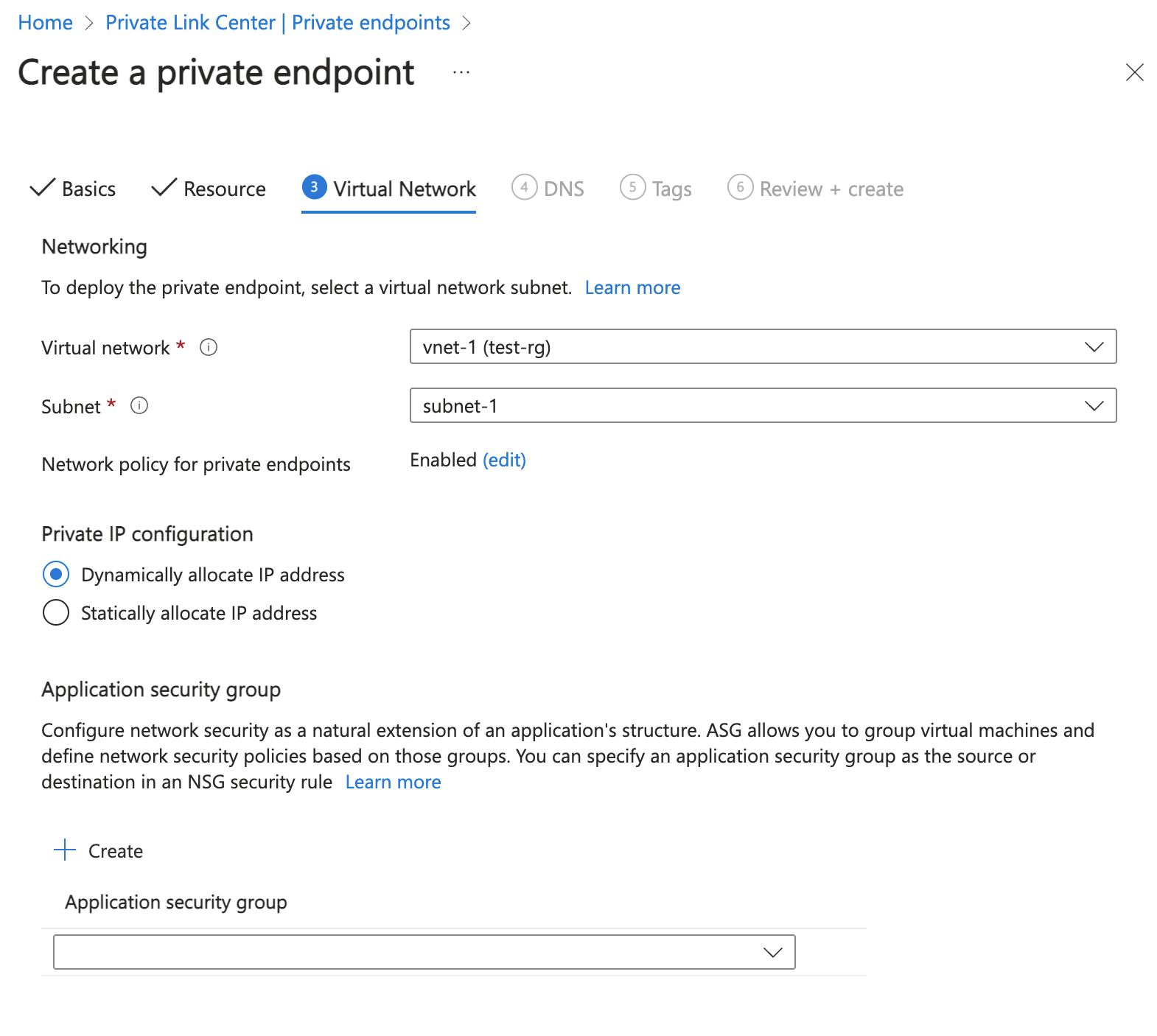 Screenshot of dynamic IP address selection.