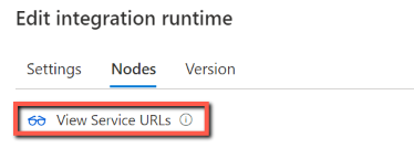 Screenshot: Abrufen von Azure Relay-URLs für eine Integration Runtime