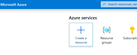 Azure: Ressource hinzufügen