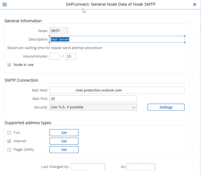 SMTP-Konfiguration in SCOT