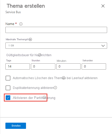 Enable partitioning at the time of the topic creation