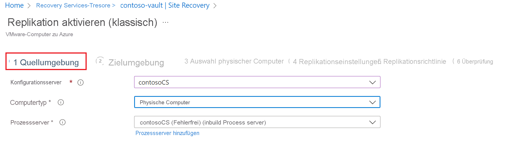 Screenshot of enable replication source setting page.