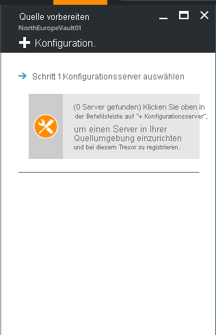 Screenshot that shows how to select the configuration server.