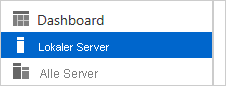 „Lokaler Server“ auf der linken Seite der Server-Manager-Benutzeroberfläche