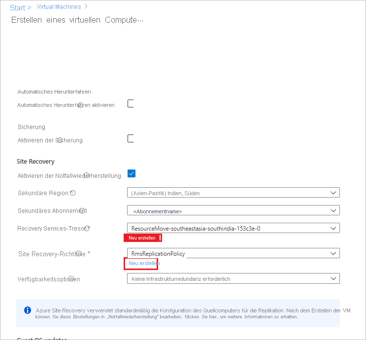 Enable replication on the VM management properties page.