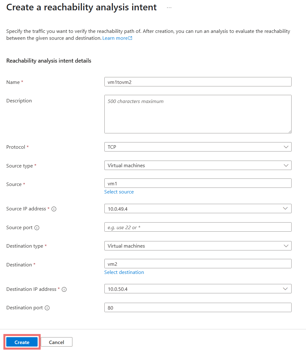 Screenshot: Fenster „Analyseabsicht erstellen“ mit Einstellungen und Werten.