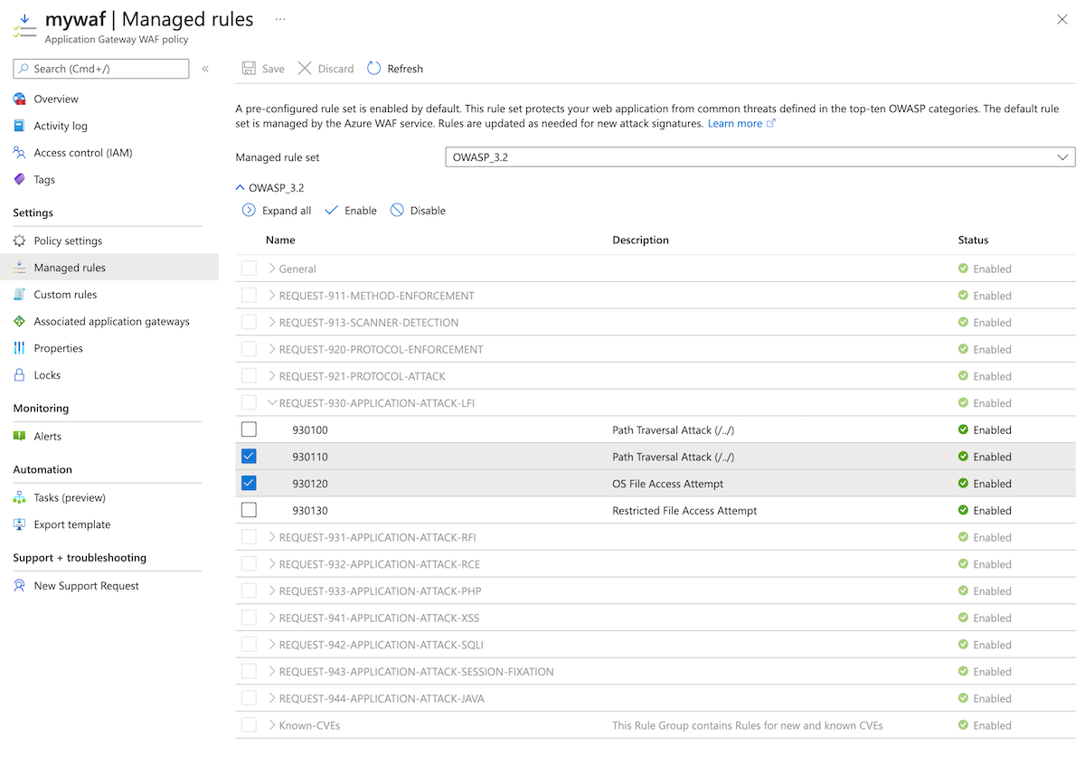 CRS Regelgruppen Und Regeln Azure Web Application Firewall 