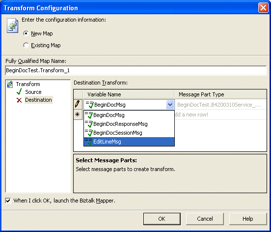 JDE_transform_destination Zeigt an, wo EditLineMsg ausgewählt wird.