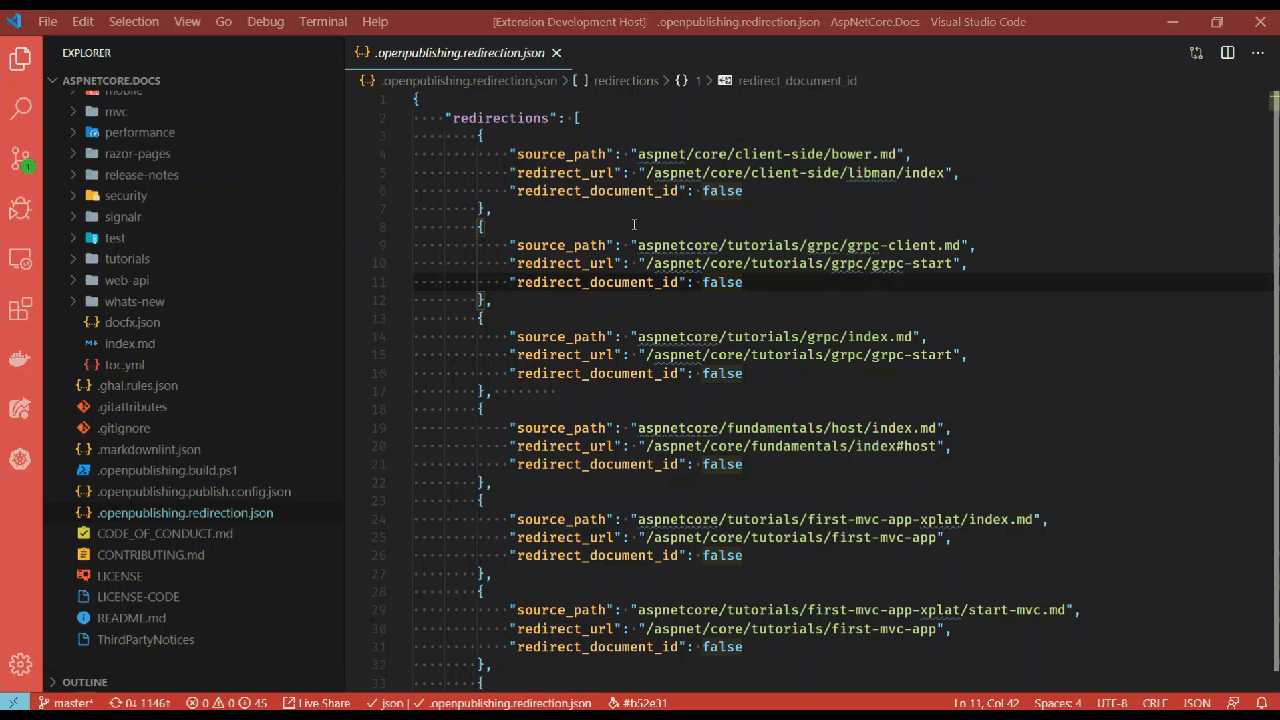Demo zum Sortieren von Umleitungen
