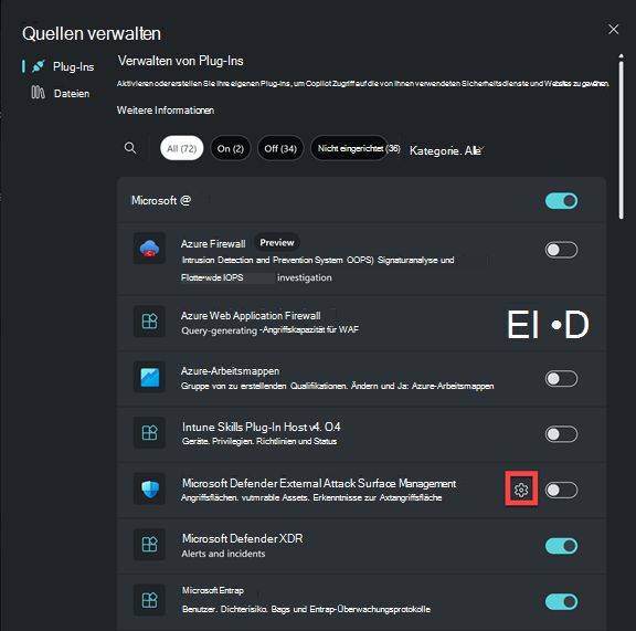 Screenshot: Plug-In-Einstellungen personalisieren