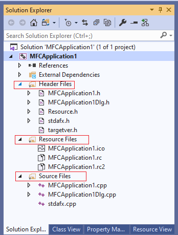 Screenshot of the Logical folders view in Solution Explorer.