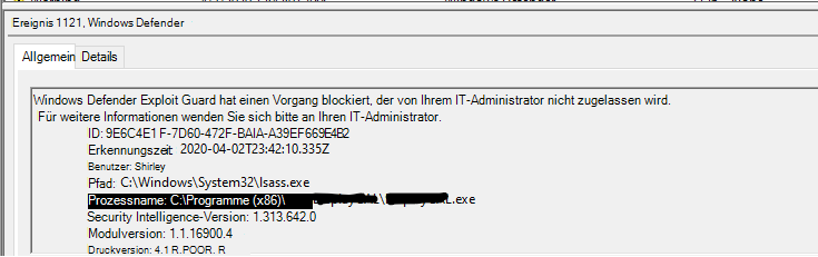 Blockieren von Anmeldeinformationen beim Stehlen von LSASS