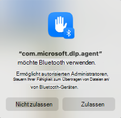 Screenshot: Bluetooth-Zugriffsanforderung