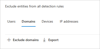 Screenshot: Option zum Ausschließen von Domänen