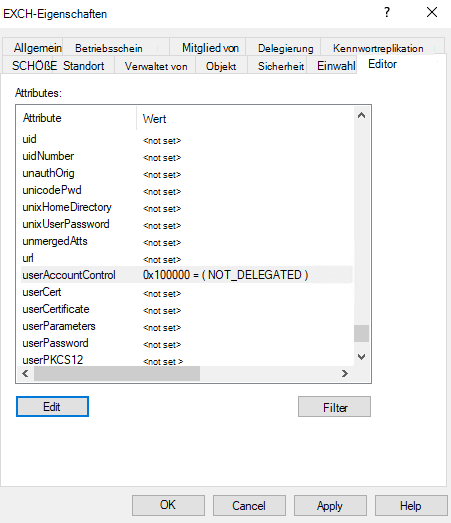 Screenshot des Geräteprofils.