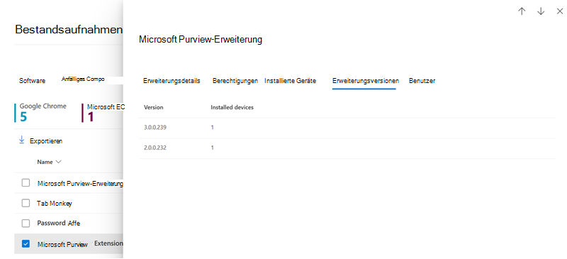 Screenshot der Registerkarte 