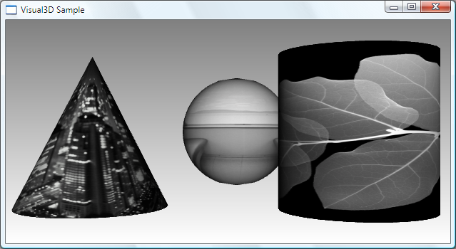 Screenshot of a sample showing 3D shapes with different textures.