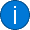 Weißer Kleinbuchstabe i im blauen Kreis